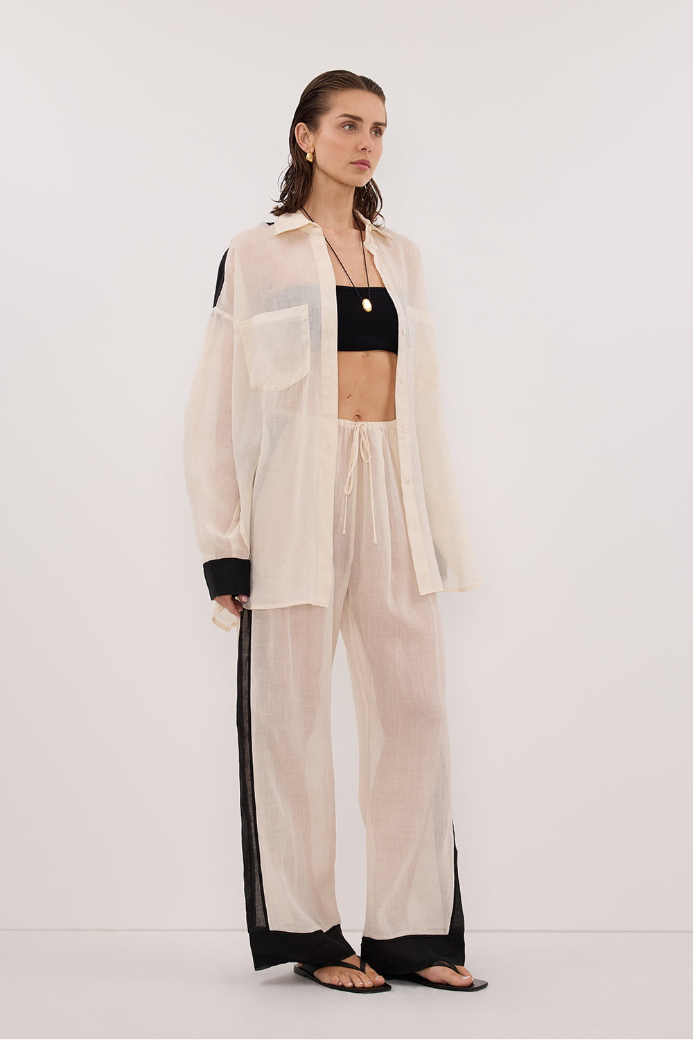 VIVIANNA SANDSTONE RAMIE PANT | Dissh