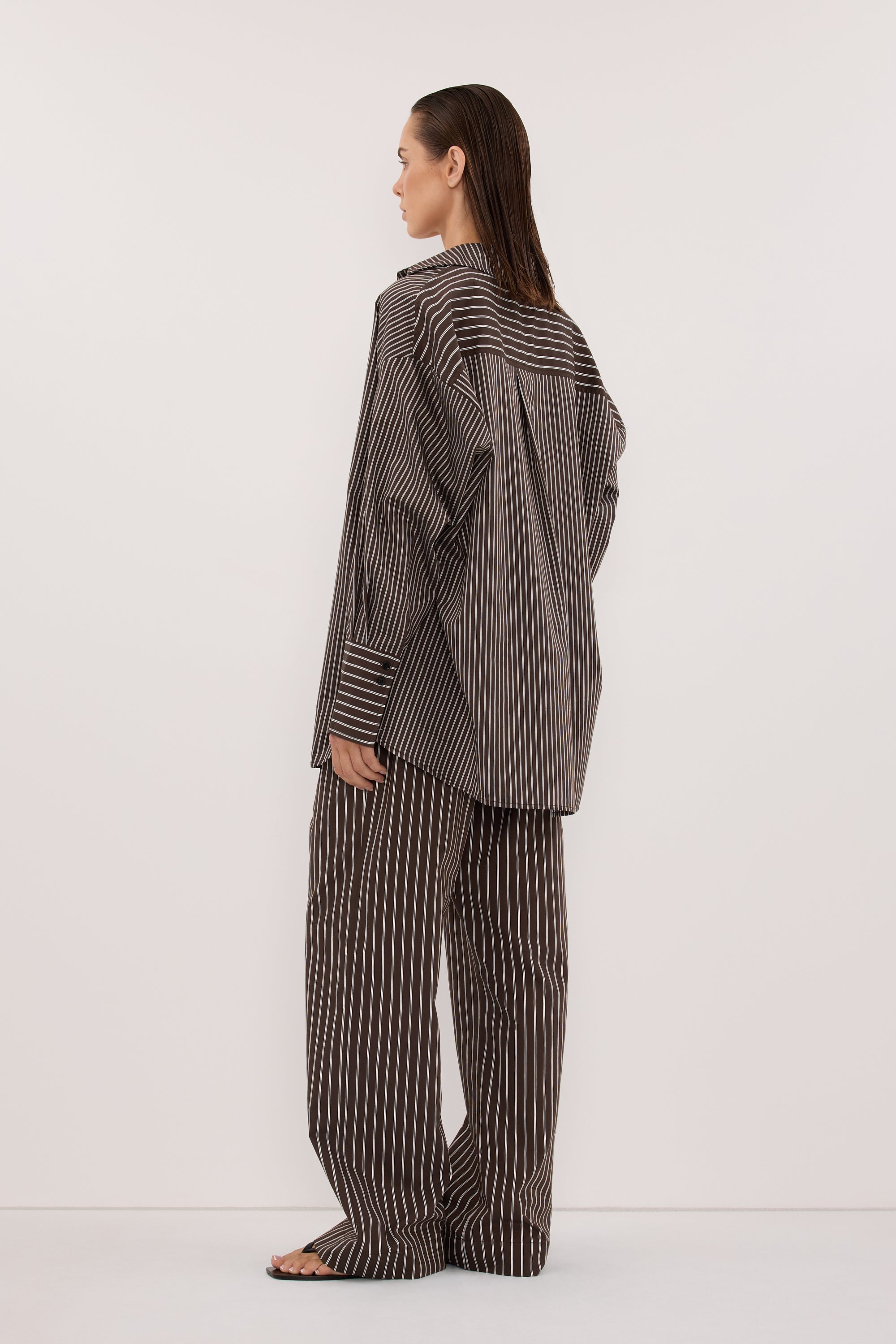 SABLE BITTER CHOC SILK BLEND PANT