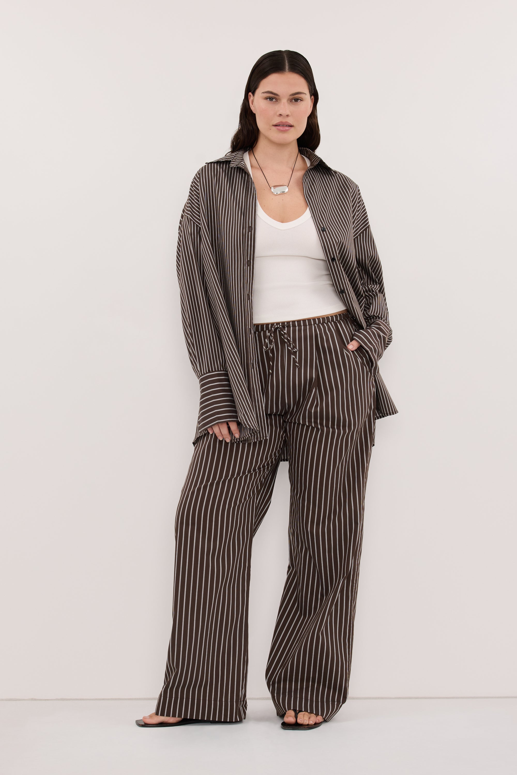 SABLE BITTER CHOC SILK BLEND PANT