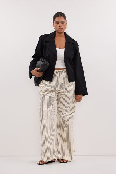 Amanda wearing SABLE CREAM SILK BLEND PANT