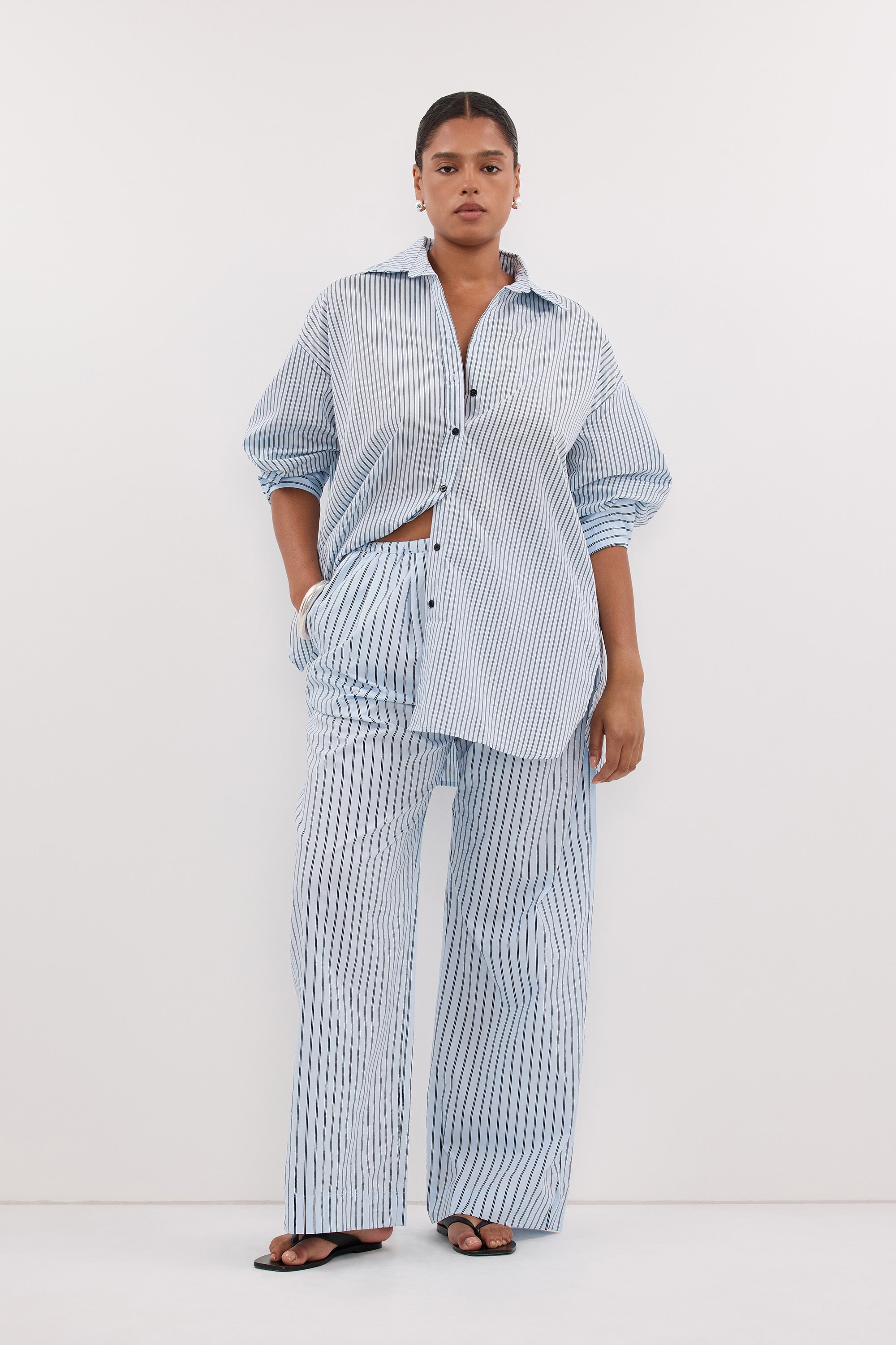 SABLE ICE BLUE SILK BLEND PANT