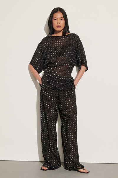 Ploy wearing VANESSA BLACK SPOT PANT
