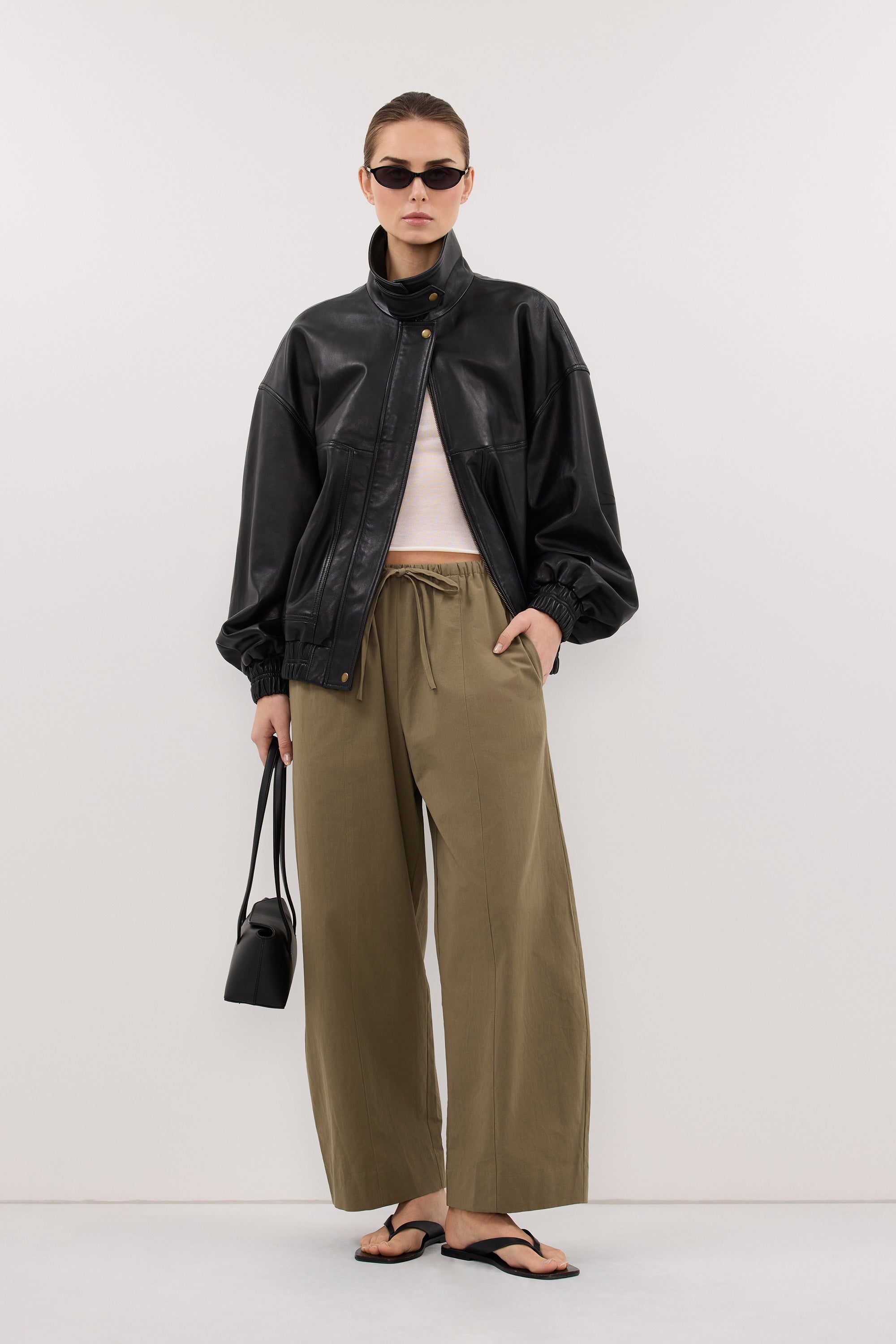 SCOUT KHAKI COTTON BARREL LEG PANT