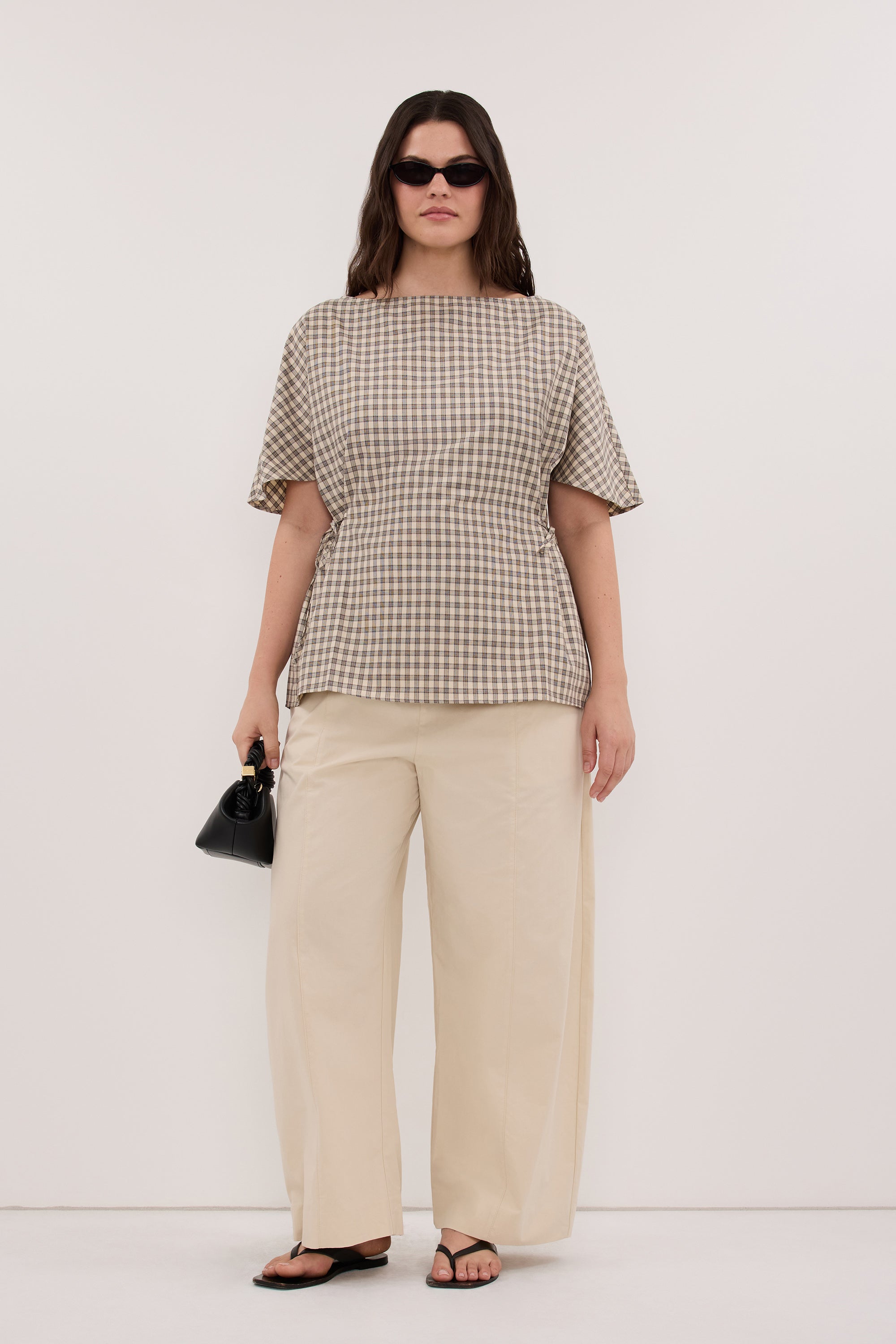 SCOUT PLASTER COTTON BARREL LEG PANT