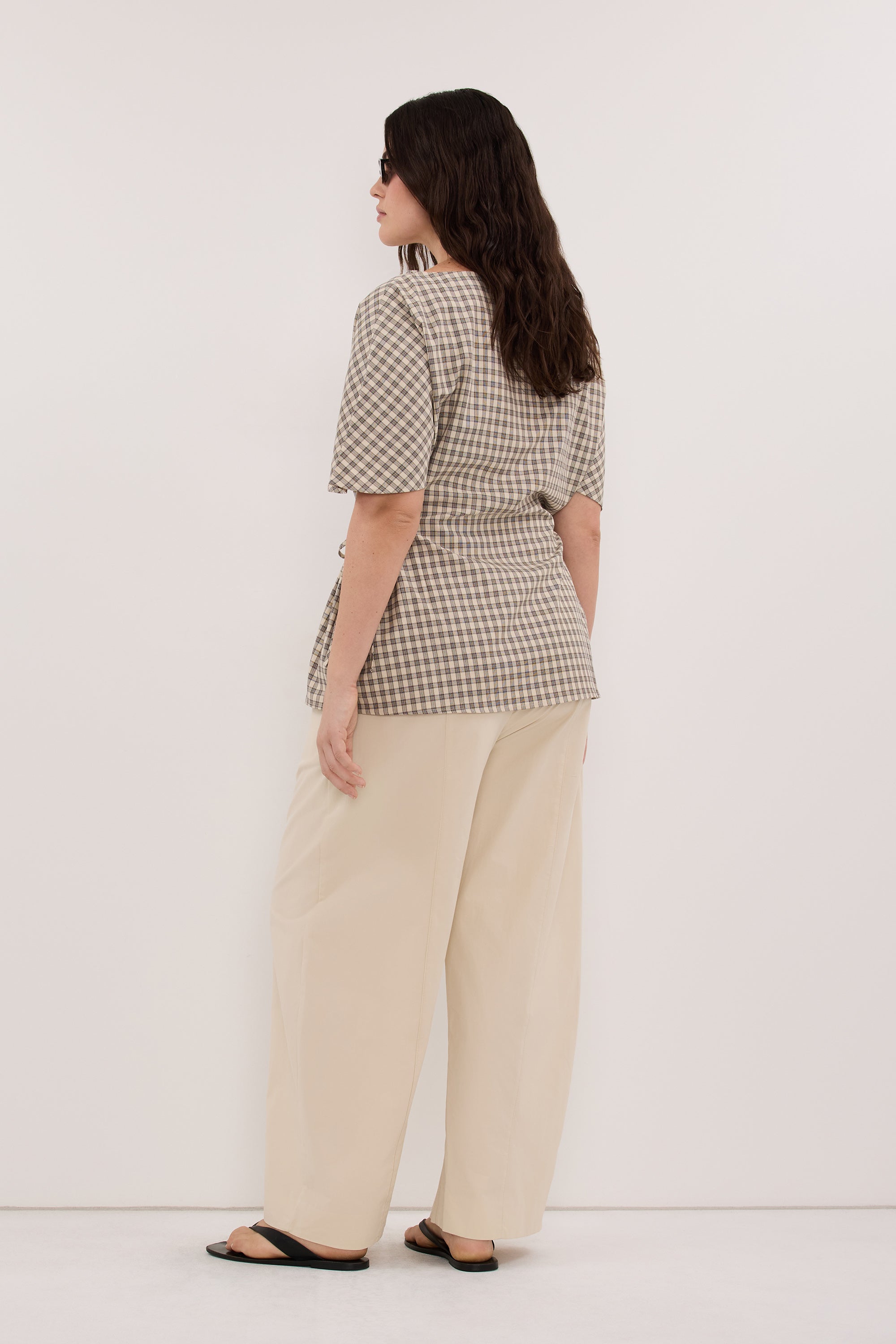 SCOUT PLASTER COTTON BARREL LEG PANT