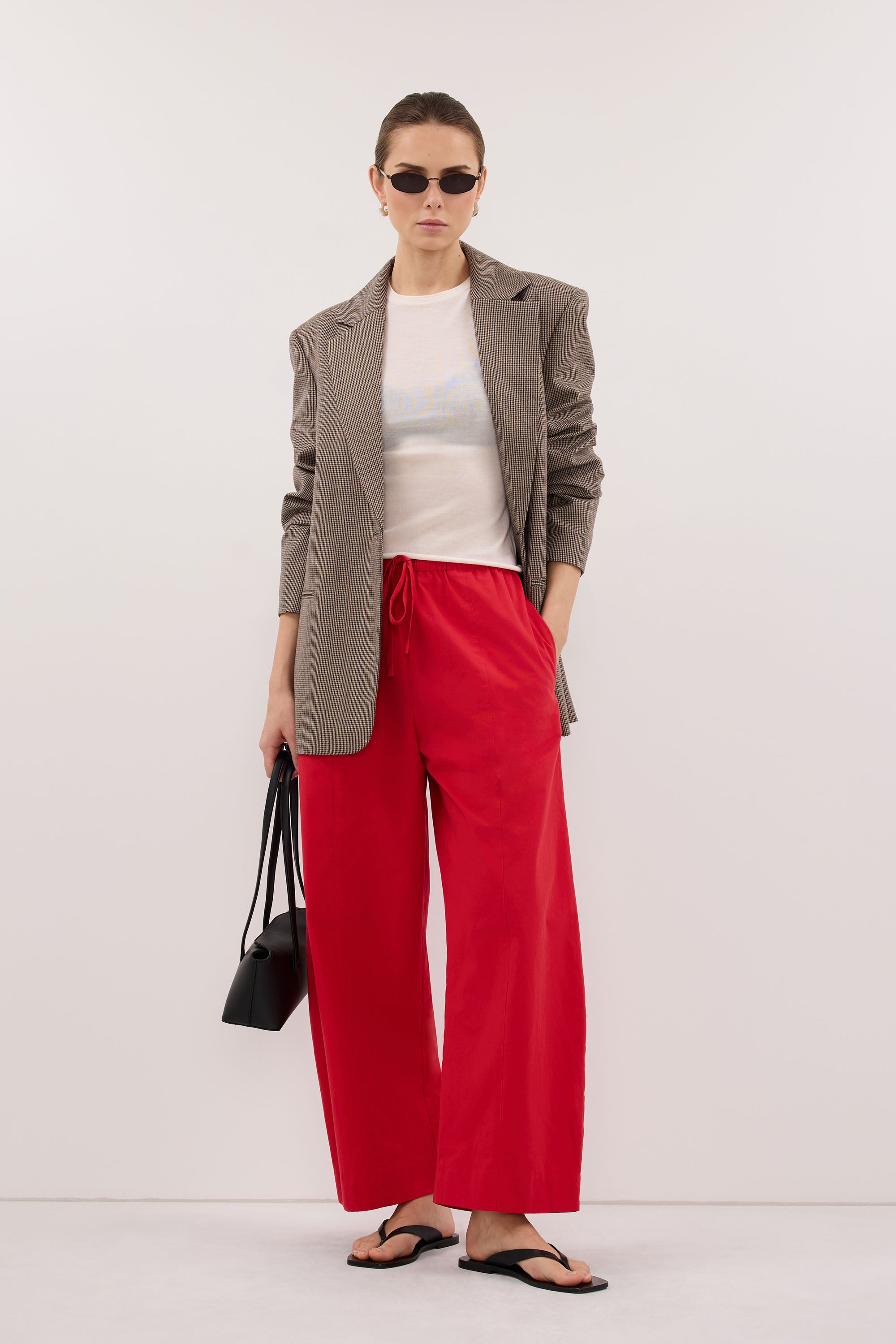 SCOUT RED COTTON BARREL LEG PANT