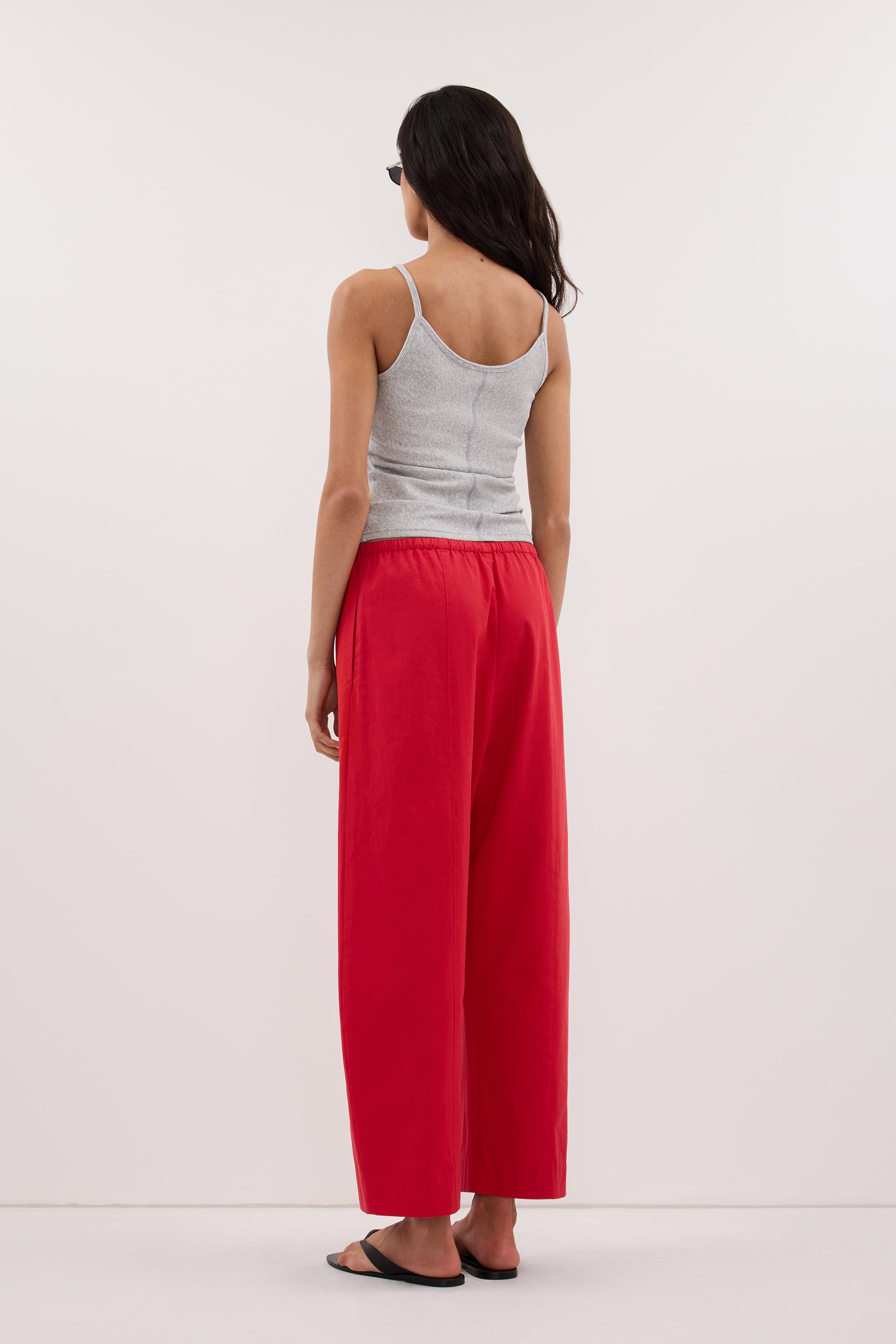 SCOUT RED COTTON BARREL LEG PANT