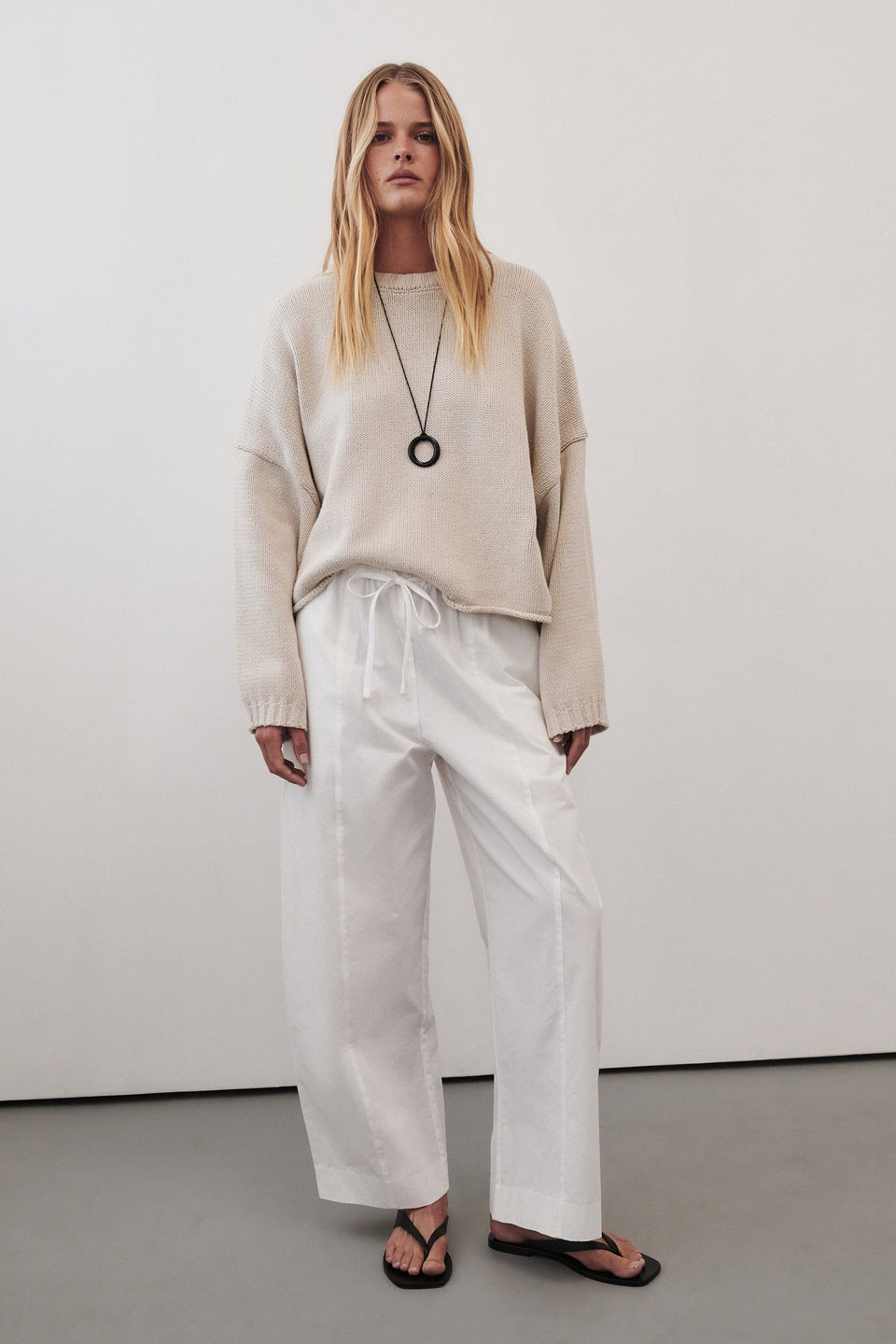 SCOUT WHITE COTTON BARREL LEG PANT Clothing DISSH Boutiques 