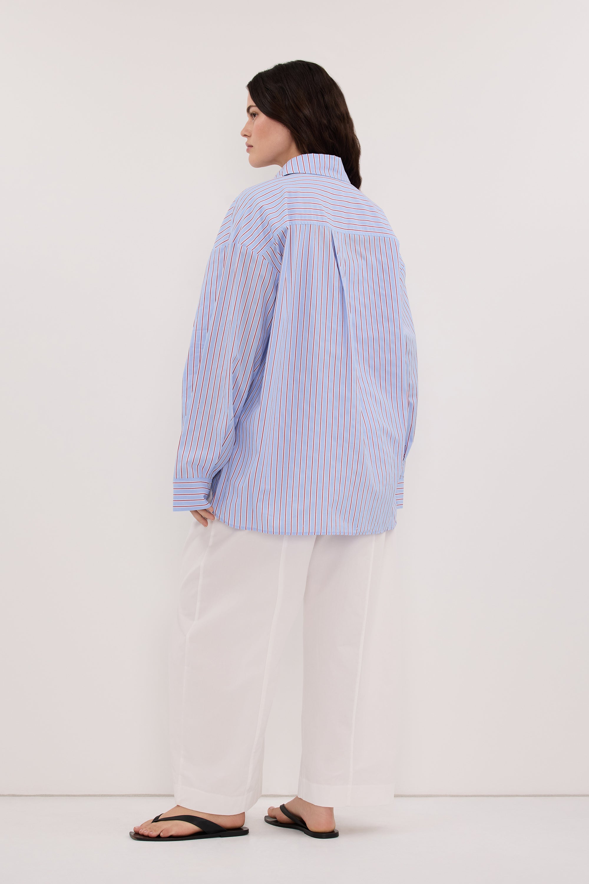 SCOUT WHITE COTTON BARREL LEG PANT