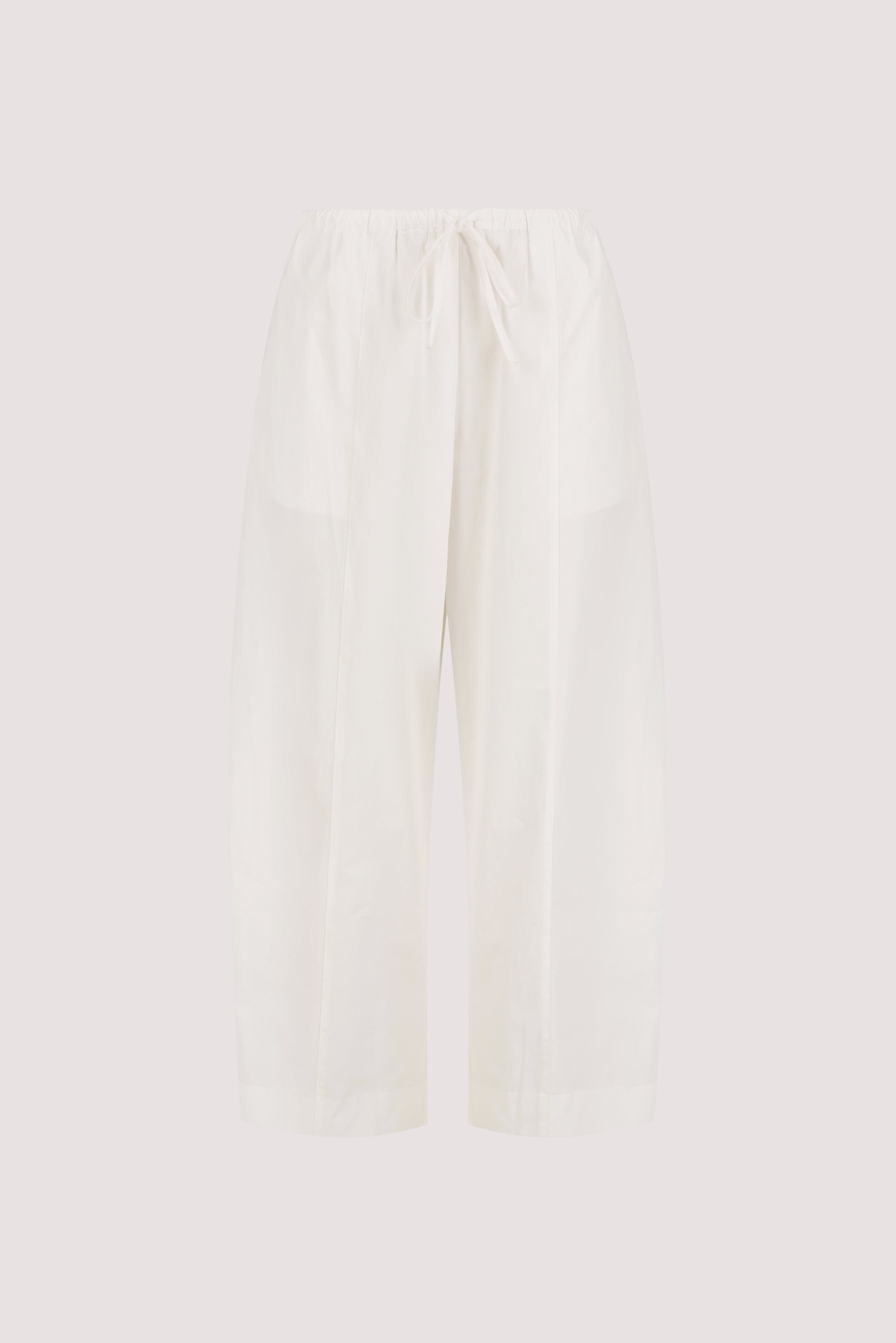 SCOUT WHITE COTTON BARREL LEG PANT