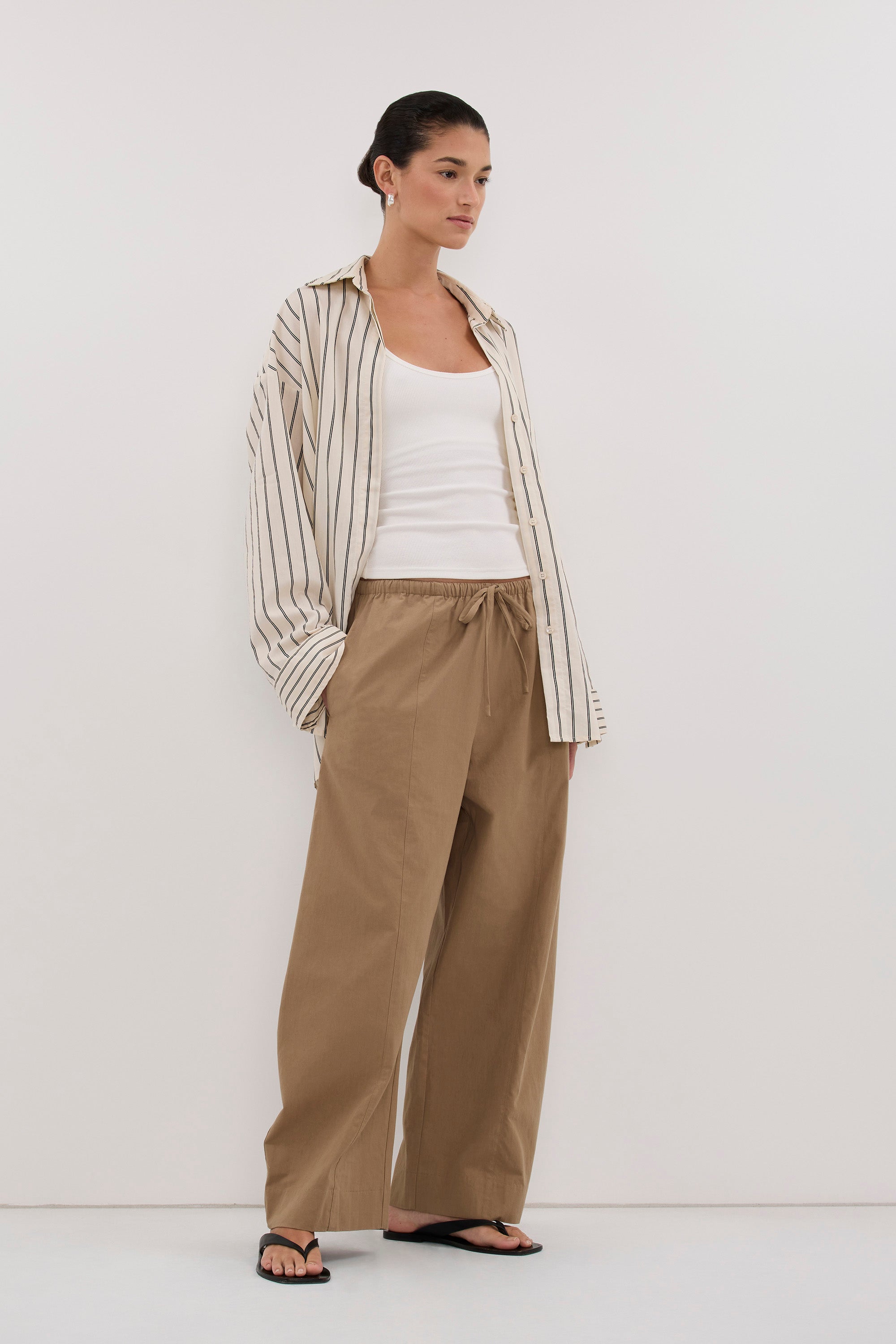 SCOUT WHEAT COTTON BARREL LEG PANT