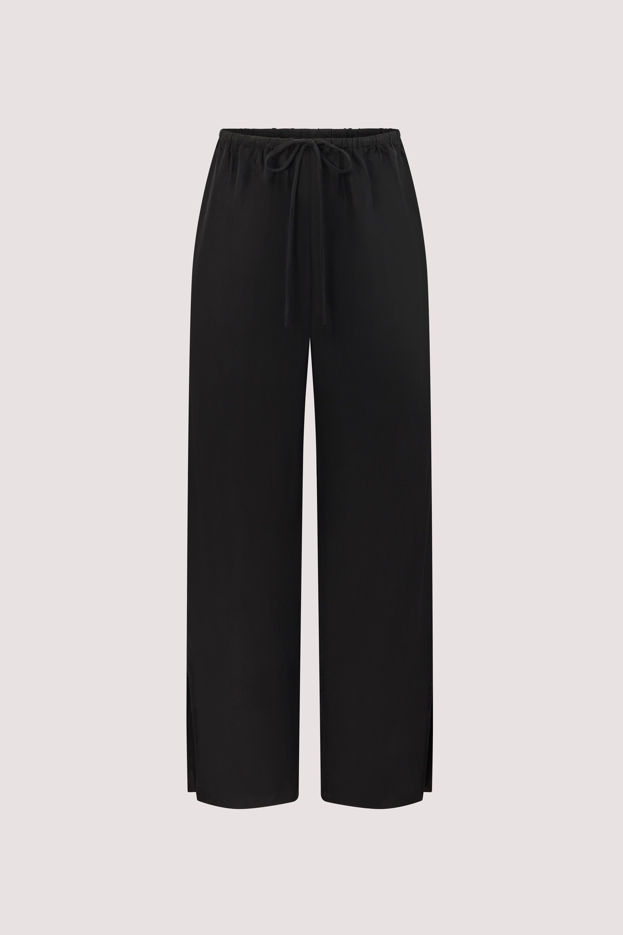 XENA BLACK CUPRO SIDE SPLIT PANT | Dissh