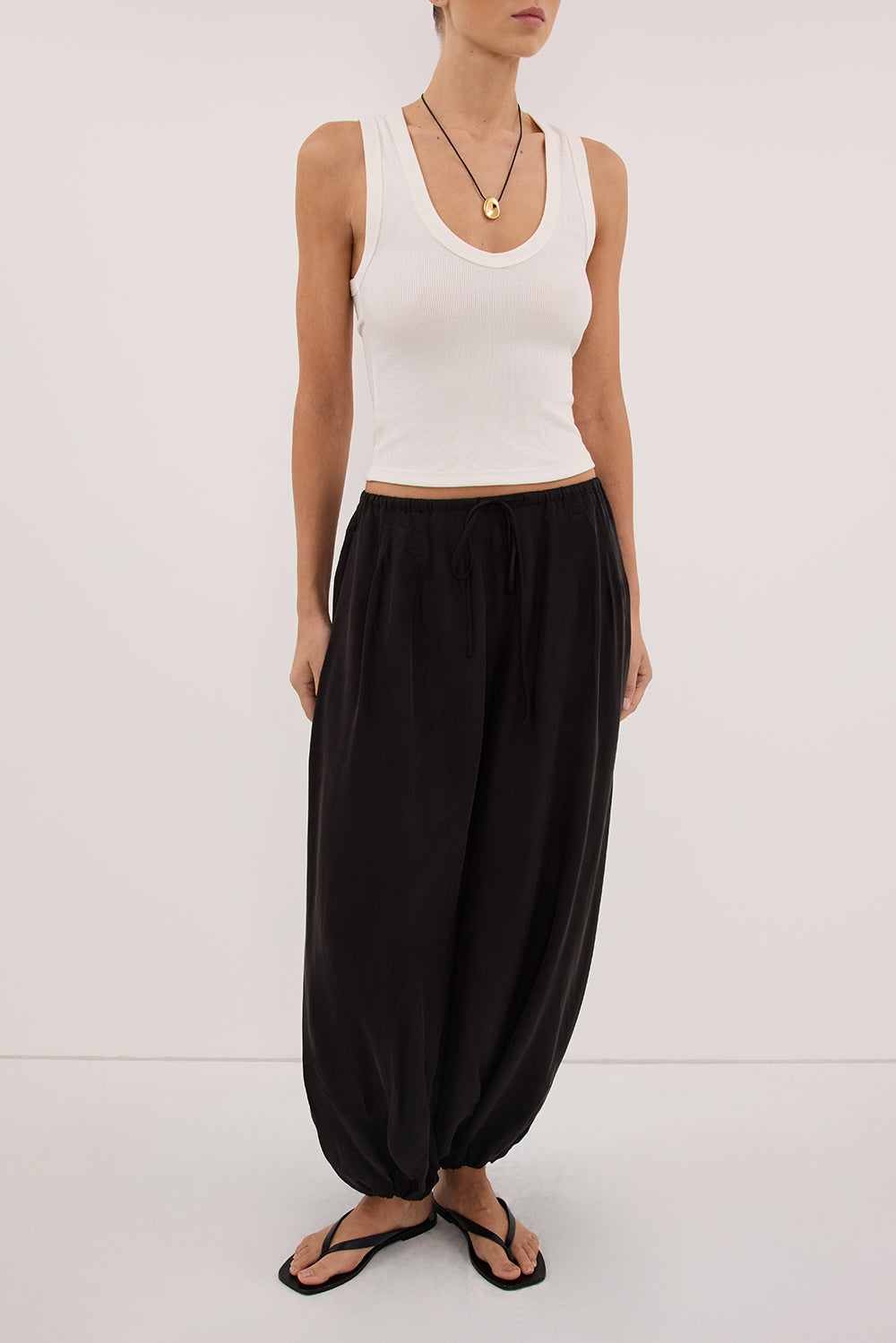 FRANCIS BLACK CUPRO BALLOON PANT