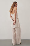 AMARA CREAM STRIPE CUPRO PANT