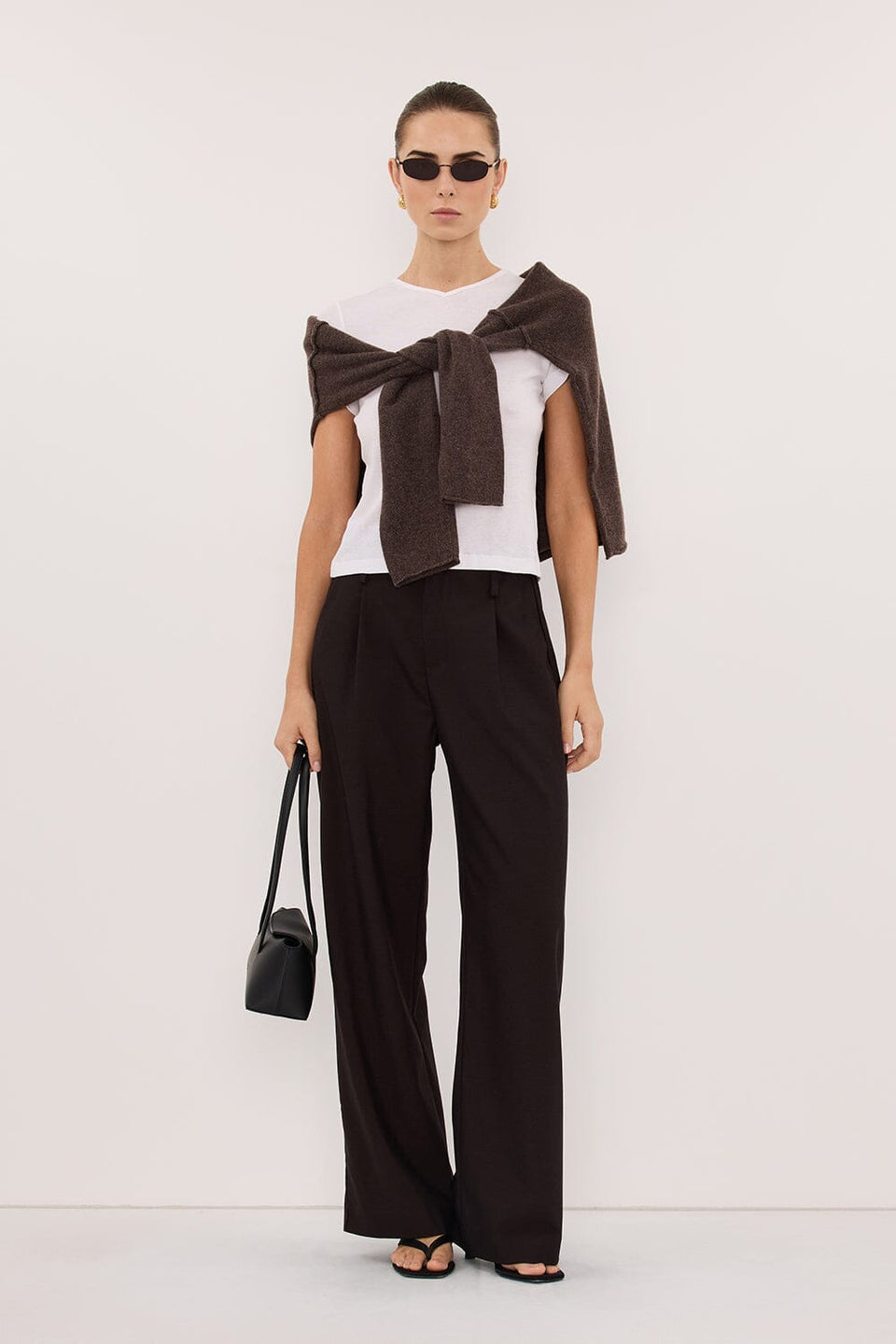 MONIQUE PEAT CHOC TAILORED PANT Clothing DISSH Boutiques 