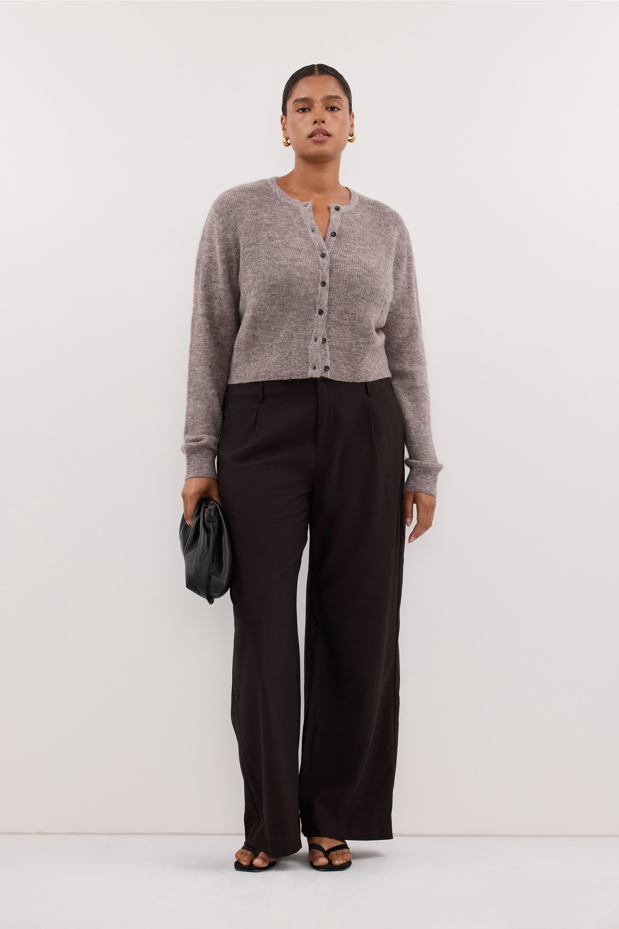 MONIQUE PEAT CHOC TAILORED PANT
