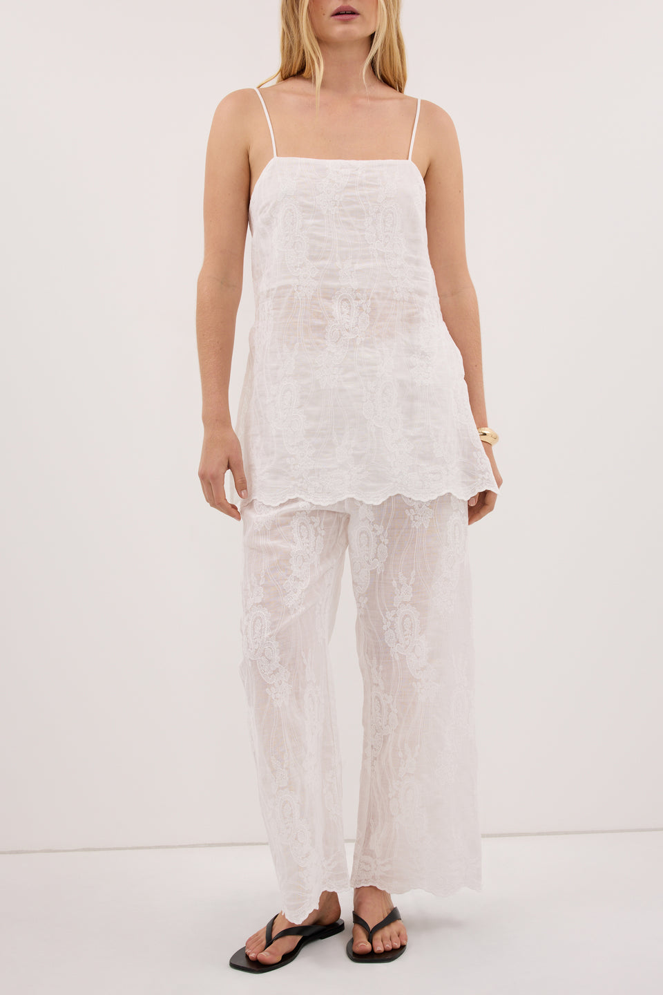 CORDELIA WHITE RAMIE PANT