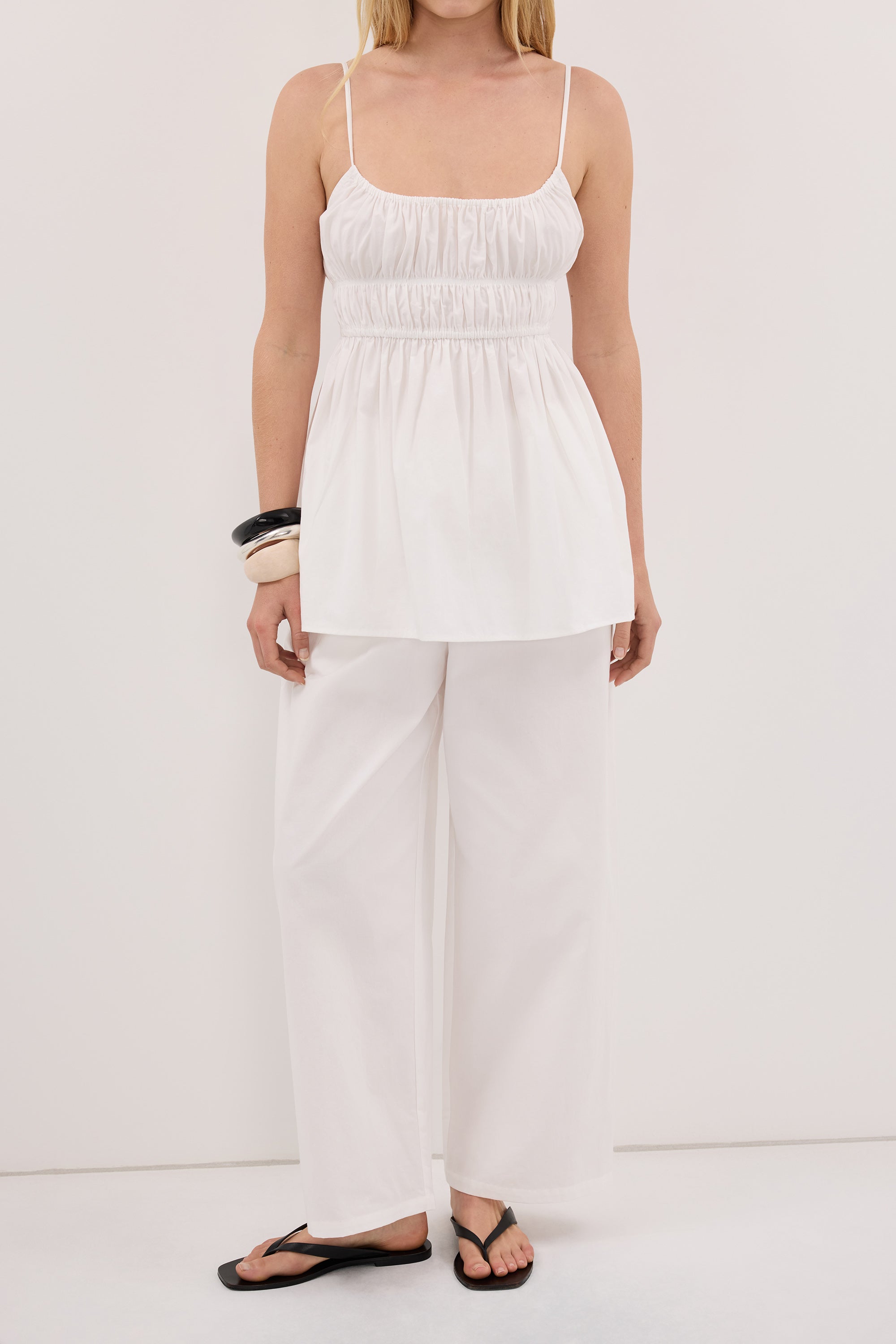ZAHARA WHITE COTTON PANT