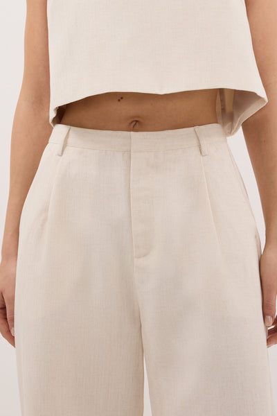Shanaya wearing ROSALIE CREAM MARLE TAILORED PANT