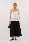 OLIVRA BLACK COTTON CROPPED PANT