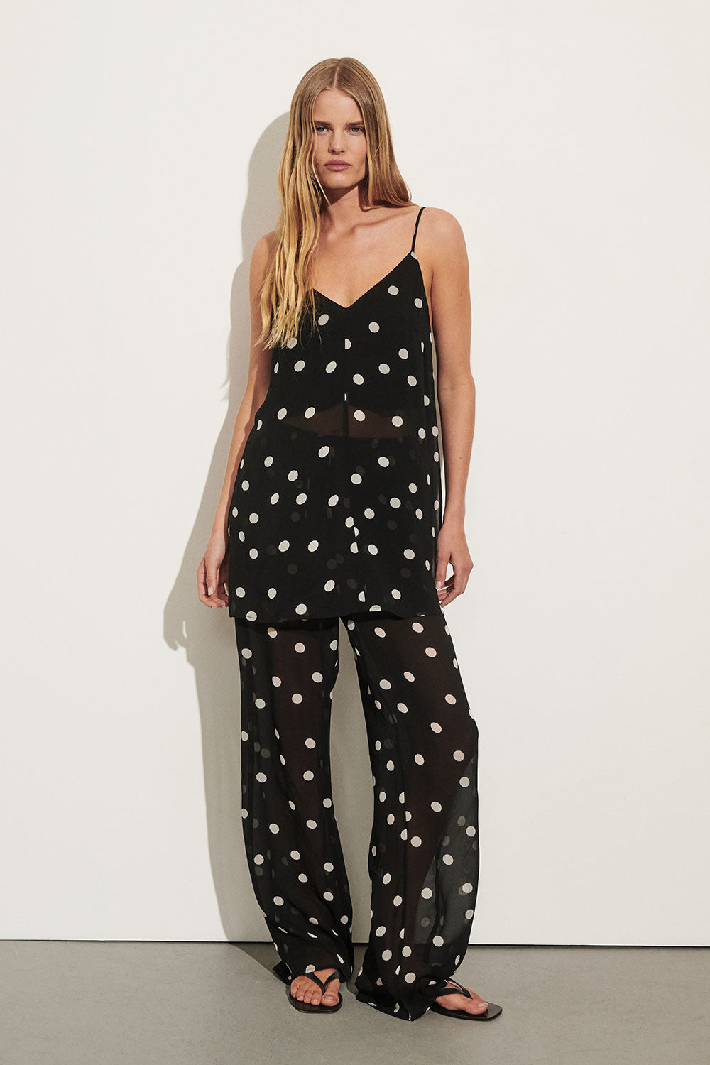 CECILE BLACK SPOT PRINT PANT 