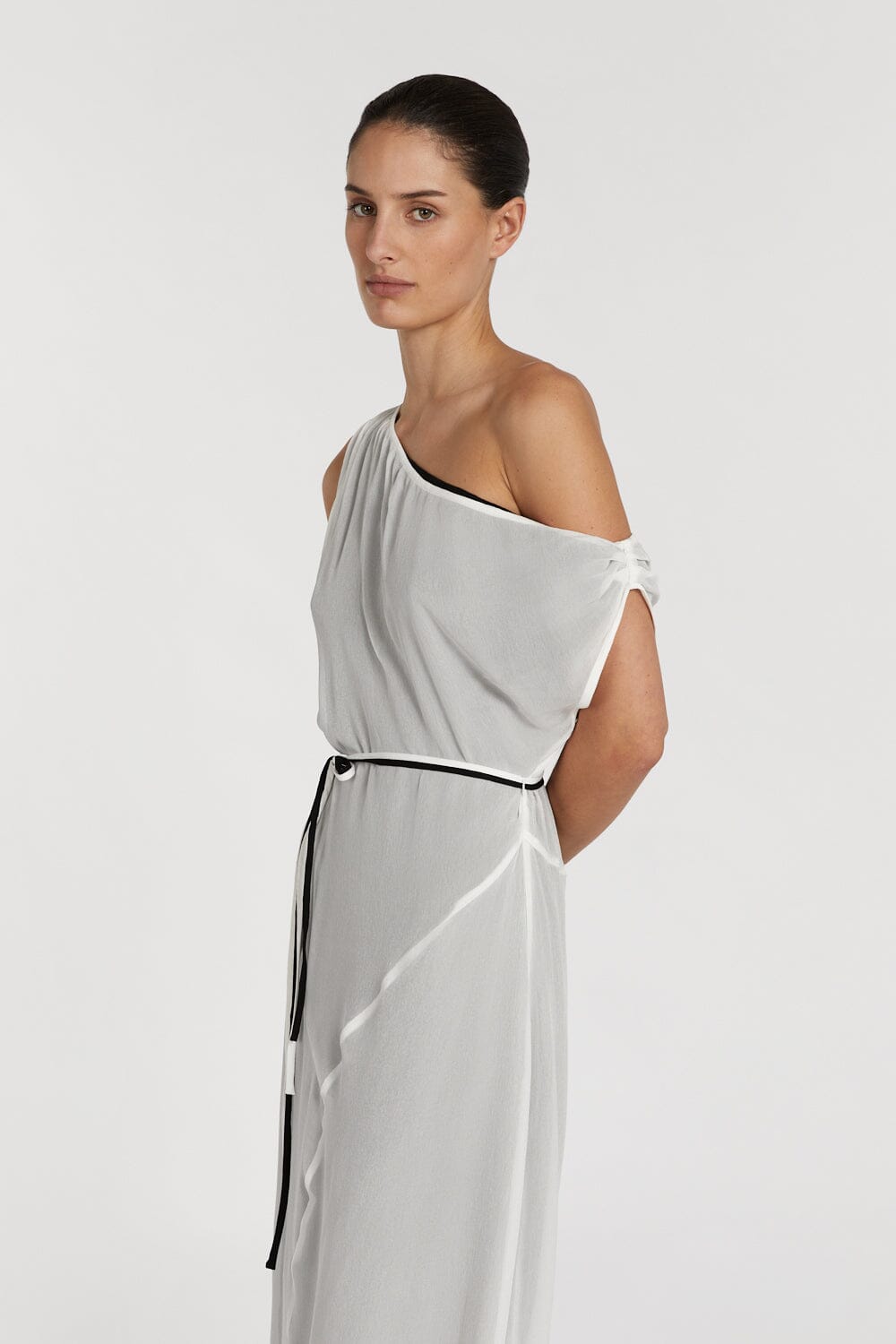 MIA OFF WHITE PANELLED MIDI DRESS Dissh