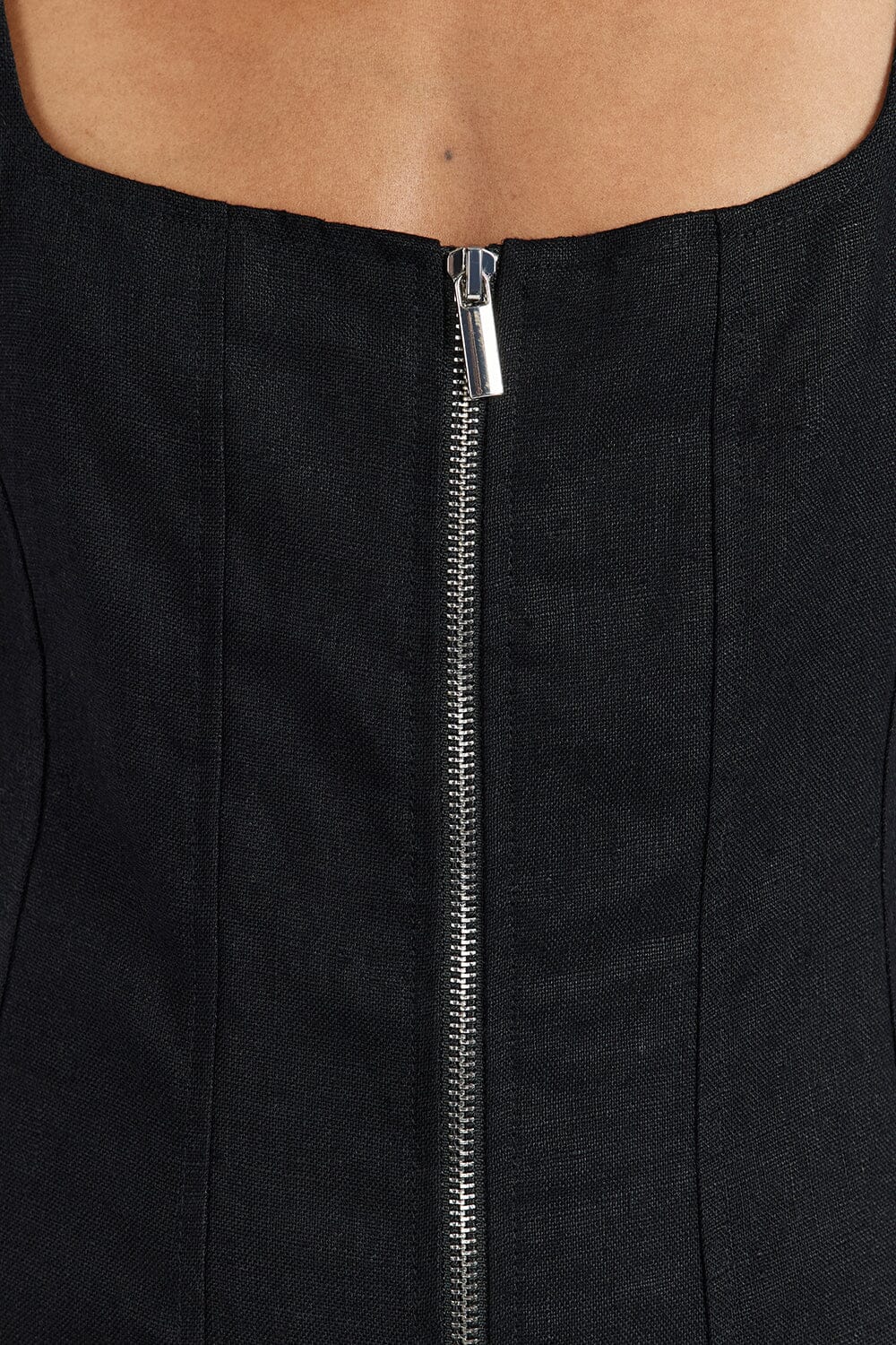 HARRIET BLACK LINEN MIDI DRESS Clothing DISSH Boutiques 