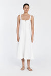 HARRIET WHITE LINEN MIDI DRESS