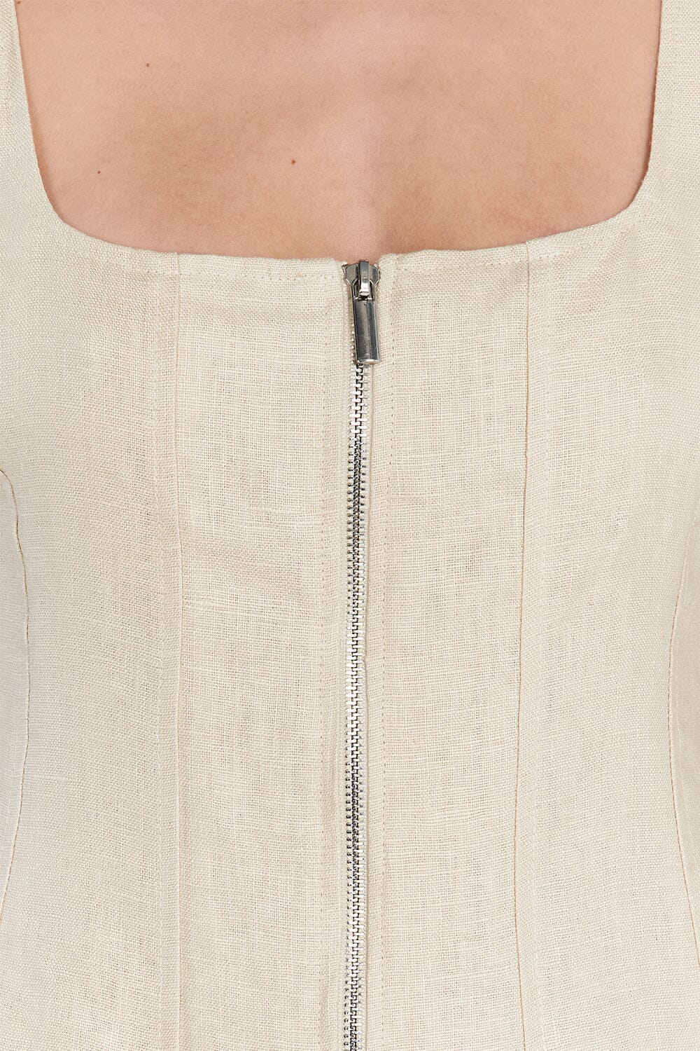 HARRIET SAND LINEN MINI DRESS Clothing DISSH Boutiques 