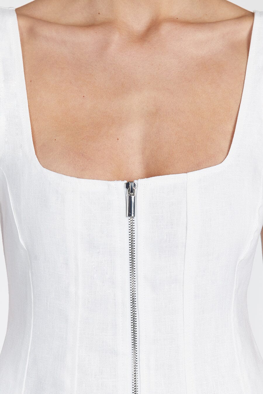 HARRIET WHITE LINEN MINI DRESS Clothing DISSH Boutiques 