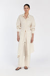 RILEY CREAM COTTON MAXI SHIRT