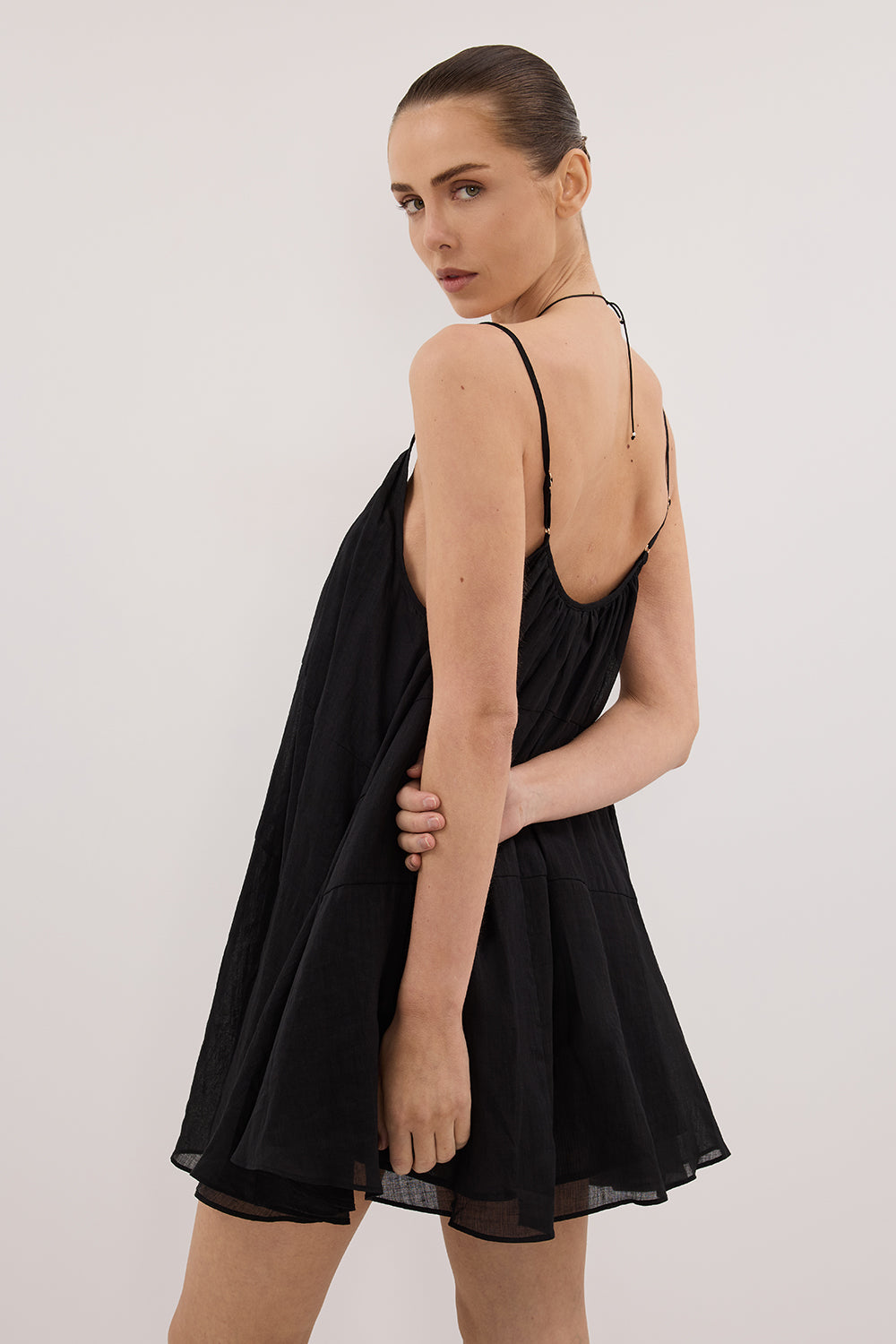 KAHN BLACK RAMIE MINI DRESS Clothing DISSH Boutiques 