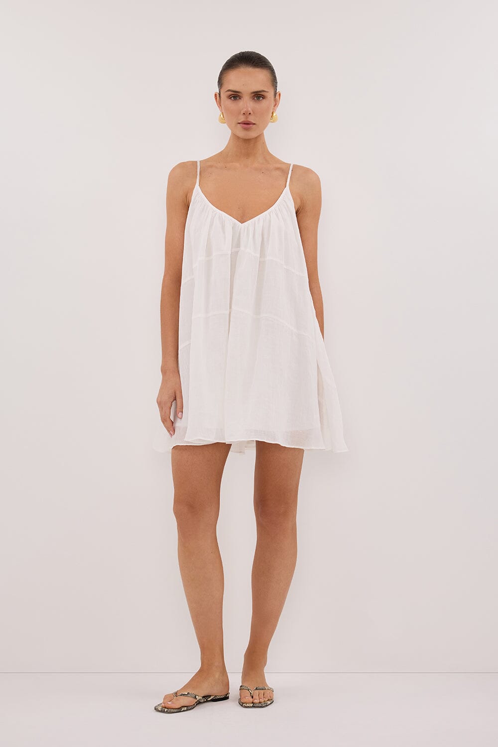 KAHN WHITE RAMIE MINI DRESS Clothing DISSH Boutiques 6 WHITE 