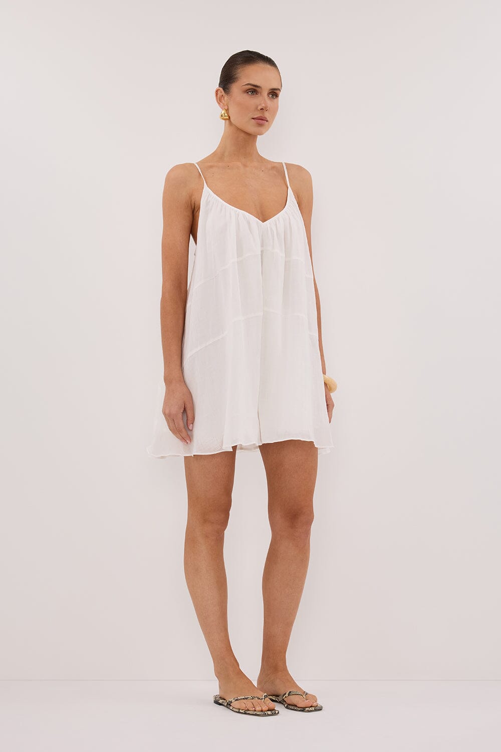 KAHN WHITE RAMIE MINI DRESS Clothing DISSH Boutiques 