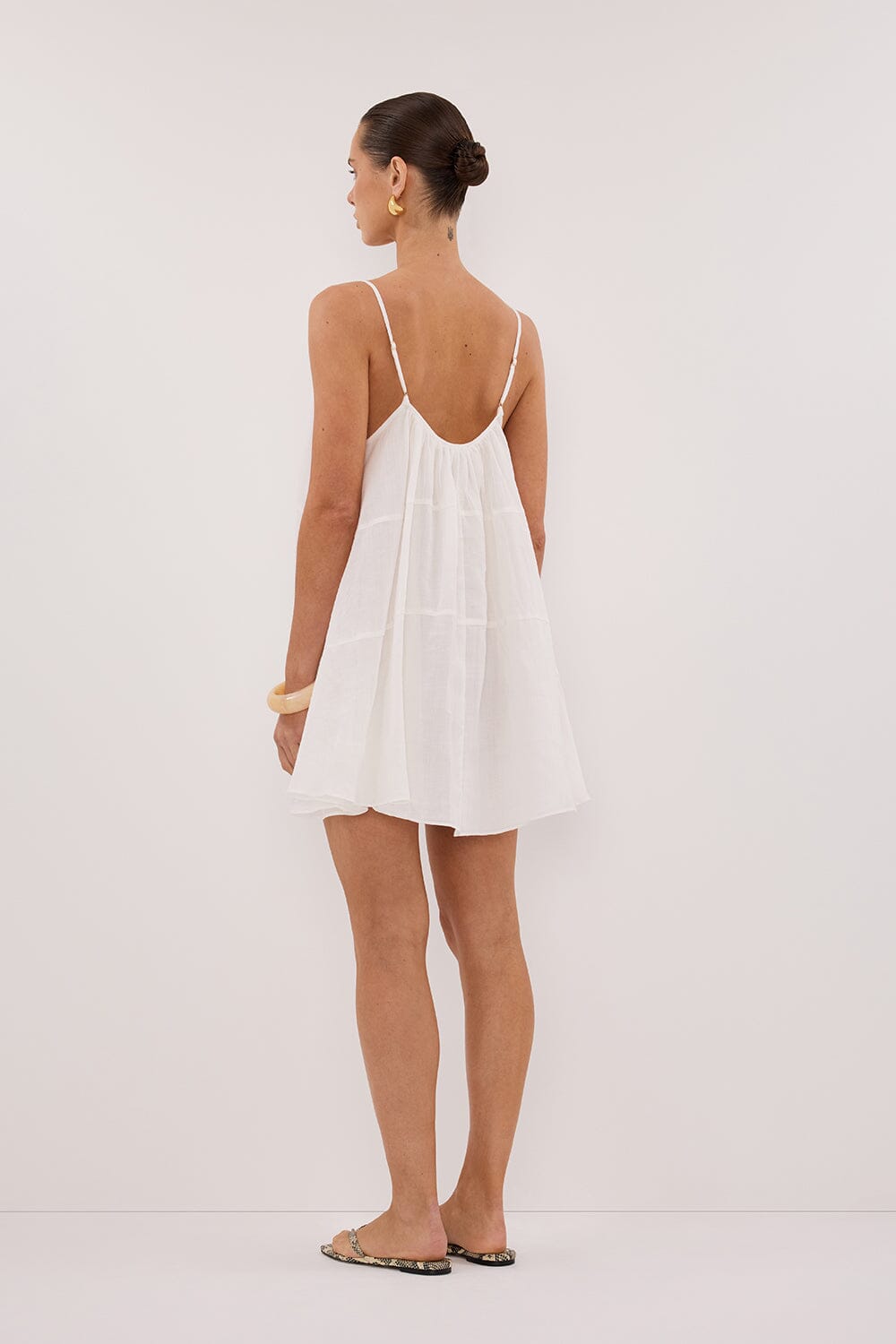 KAHN WHITE RAMIE MINI DRESS Clothing DISSH Boutiques 