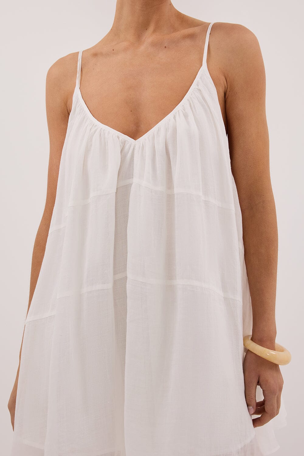 KAHN WHITE RAMIE MINI DRESS Clothing DISSH Boutiques 