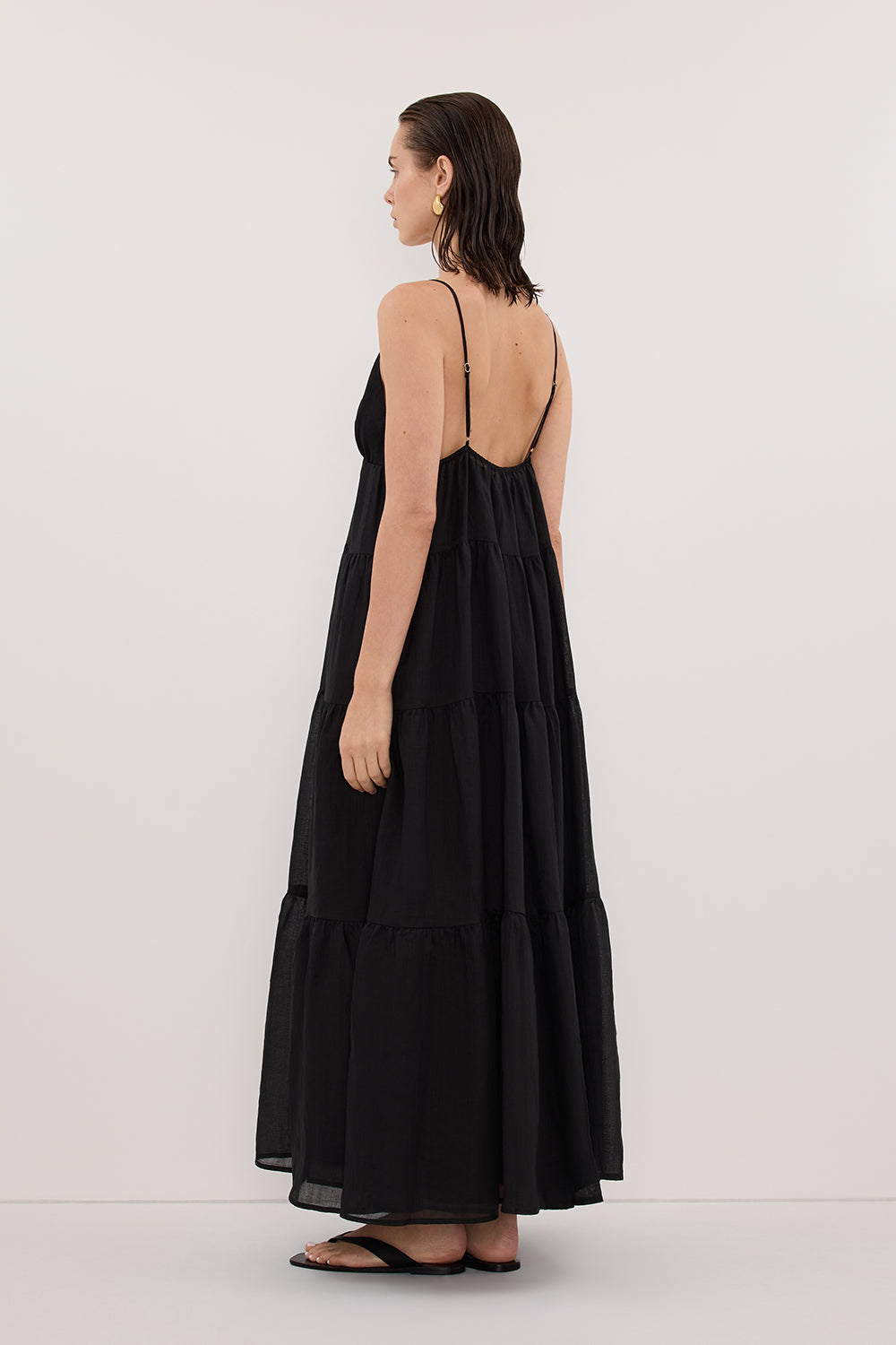 LIZA BLACK RAMIE MIDI DRESS Clothing DISSH Boutiques 