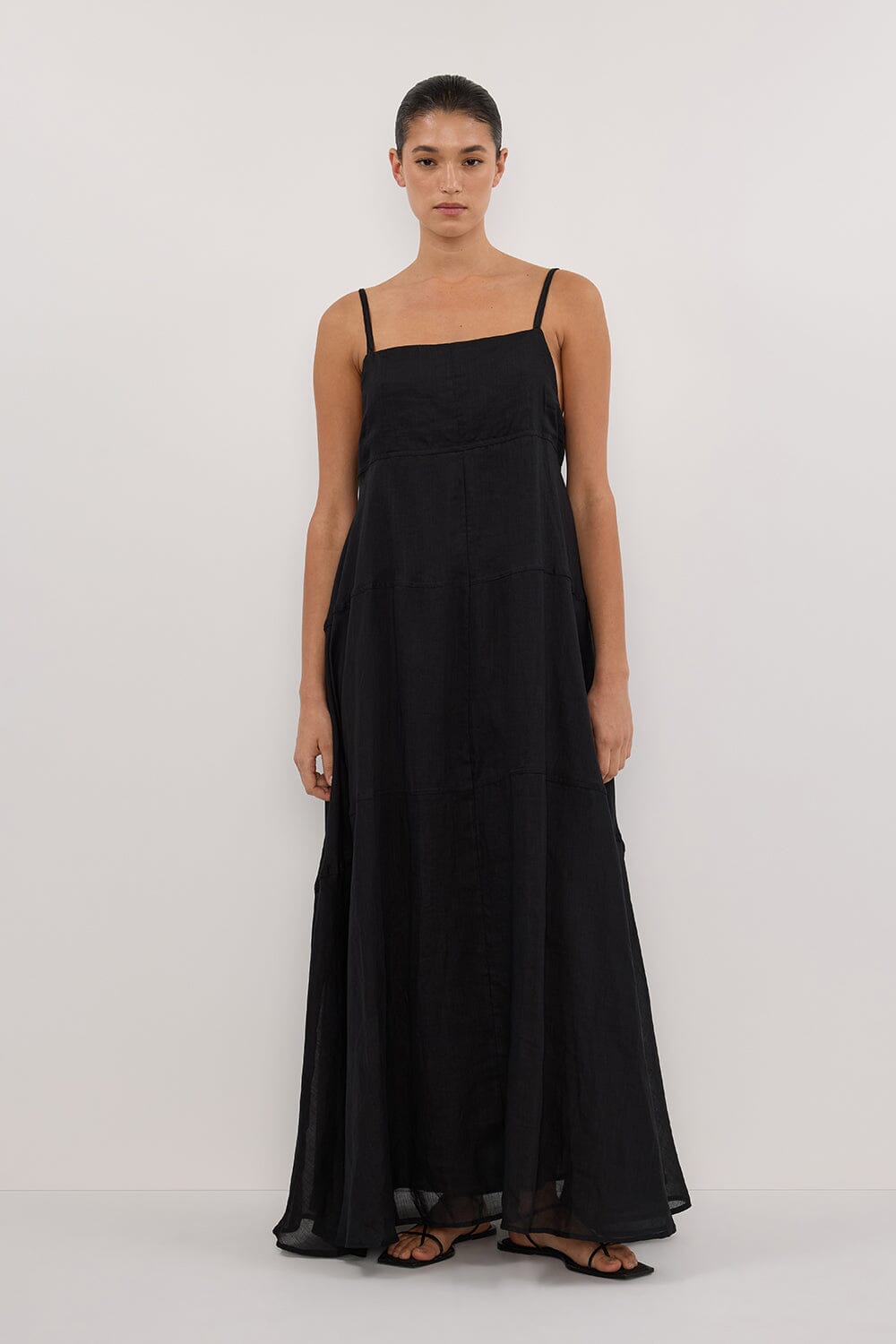 TINA BLACK RAMIE HIGH NECK DRESS Clothing DISSH Boutiques 6 BLACK 