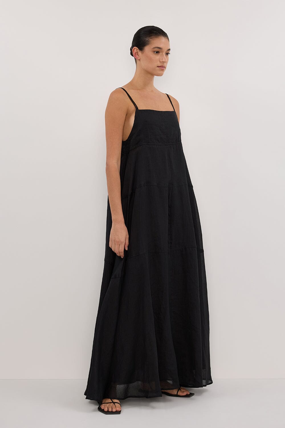 TINA BLACK RAMIE HIGH NECK DRESS Clothing DISSH Boutiques 