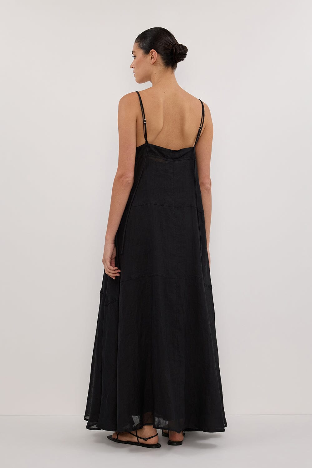 TINA BLACK RAMIE HIGH NECK DRESS Clothing DISSH Boutiques 