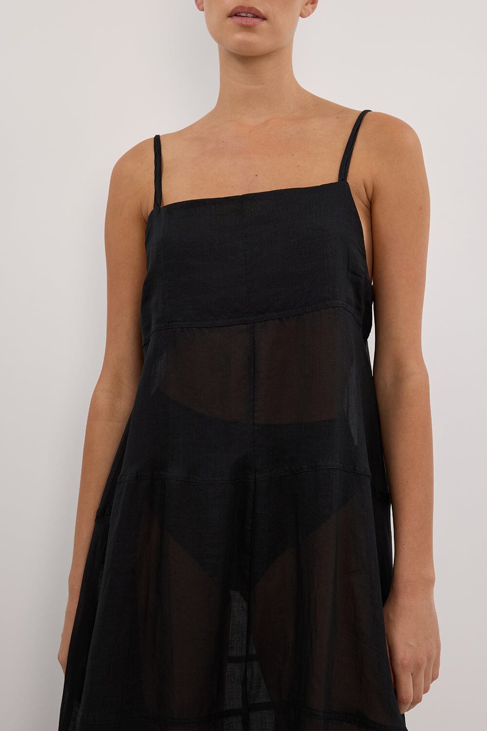 TINA BLACK RAMIE HIGH NECK DRESS Clothing DISSH Boutiques 