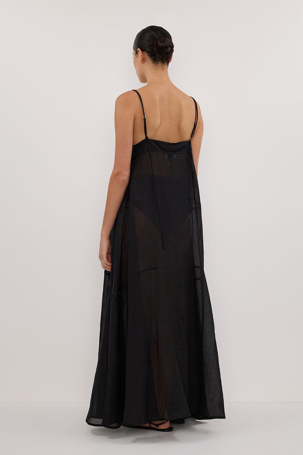 TINA BLACK RAMIE HIGH NECK DRESS Clothing DISSH Boutiques 