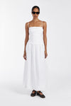 REECE WHITE LINEN MIDI DRESS