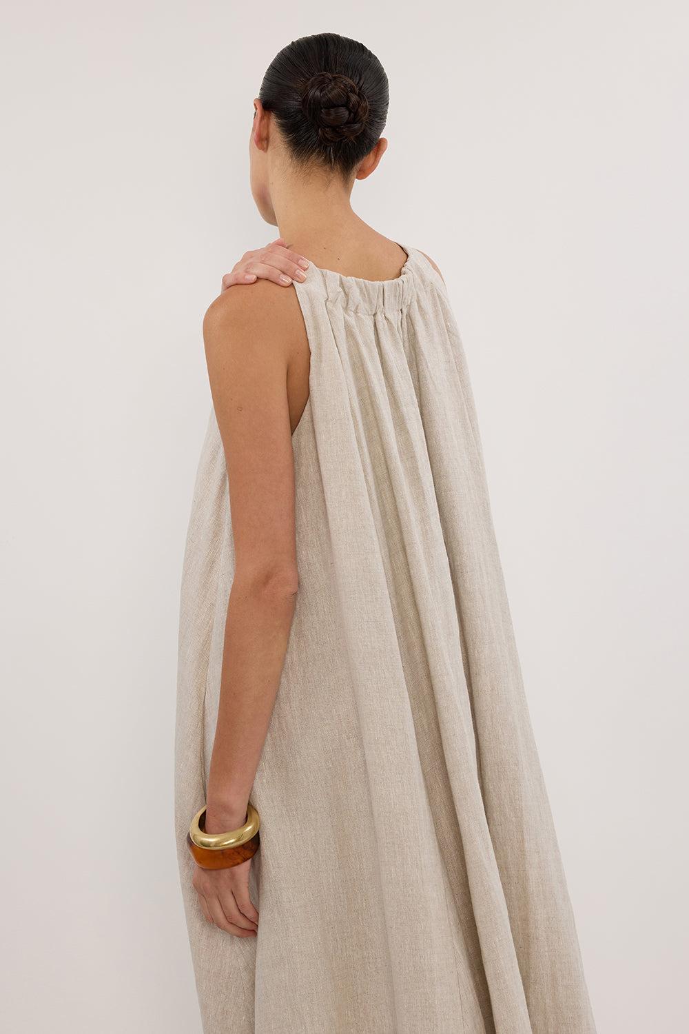 ISABELLE NATURAL LINEN MIDI DRESS Clothing DISSH Boutiques 
