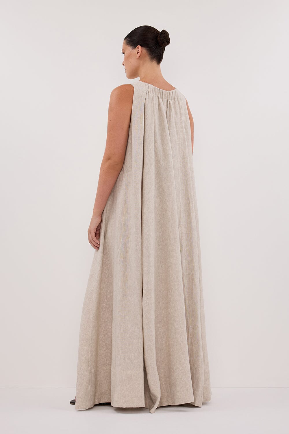 ISABELLE NATURAL LINEN MIDI DRESS Clothing DISSH Boutiques 