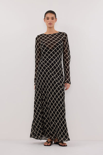 Aude wearing ARLINGTON BLACK LONG SLEEVE MIDI DRESS