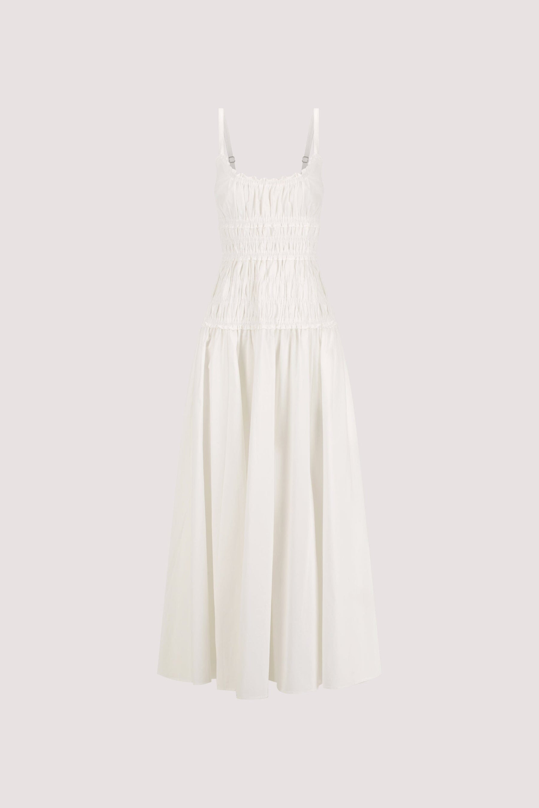 TOBY WHITE COTTON MIDI DRESS Clothing DISSH Boutiques 