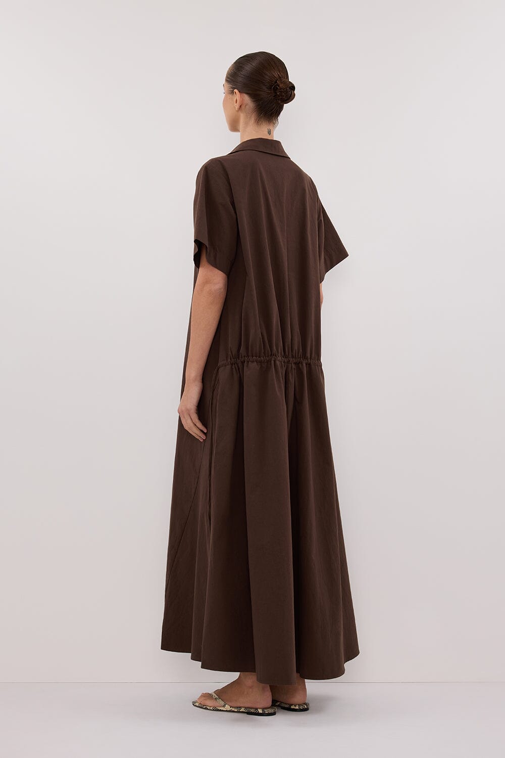 VIOLET BITTER CHOC SHIRT MIDI DRESS Clothing DISSH Boutiques 