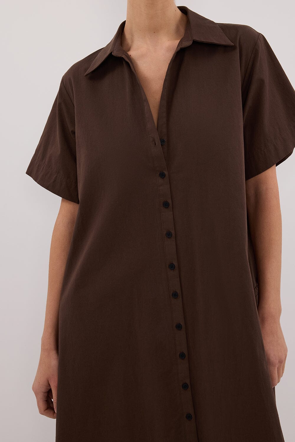 VIOLET BITTER CHOC SHIRT MIDI DRESS Clothing DISSH Boutiques 