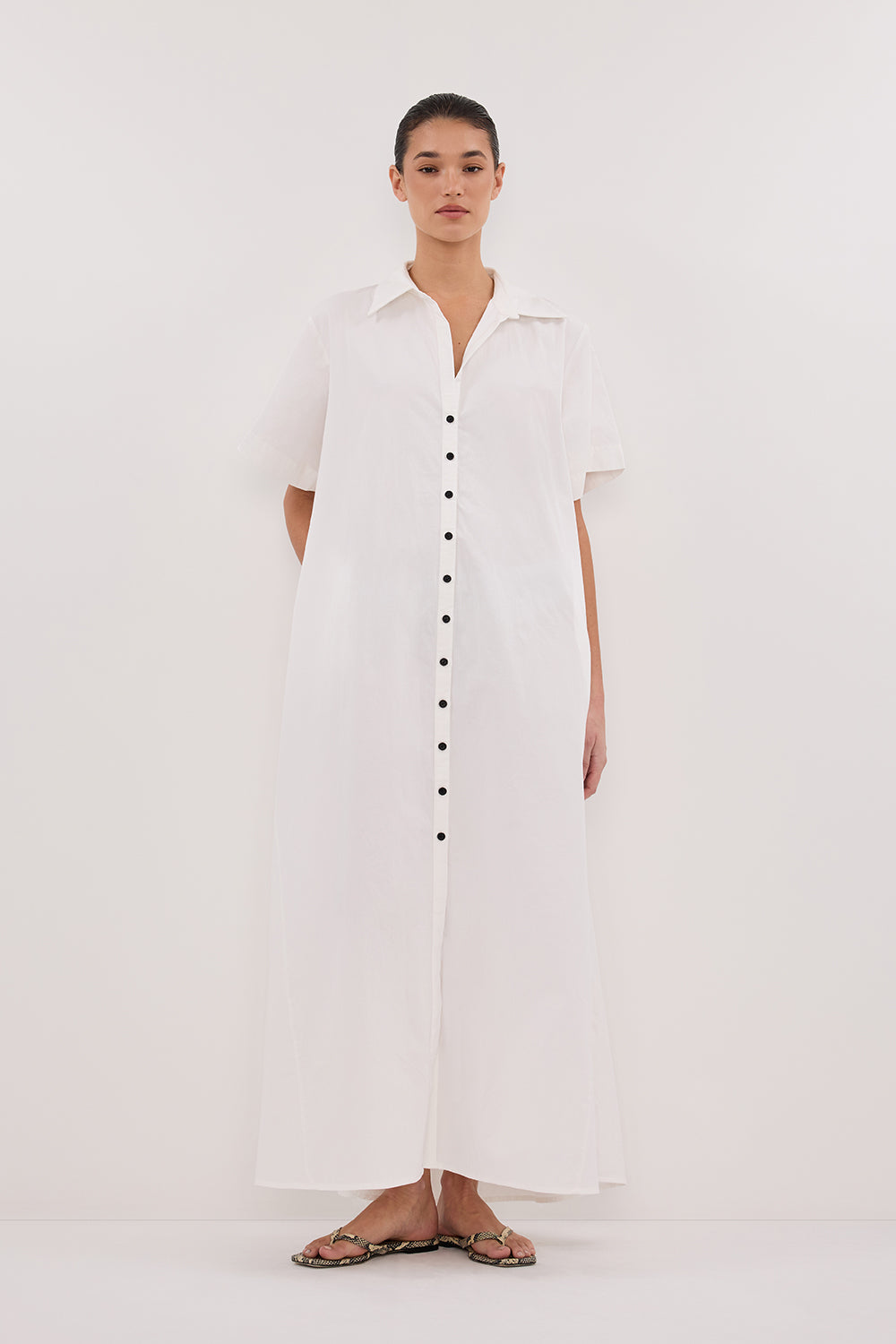 VIOLET WHITE SHIRT MIDI DRESS Clothing DISSH Boutiques 